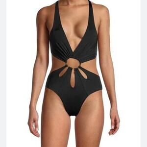 NWT BCBG black cutout one piece black swimsuit